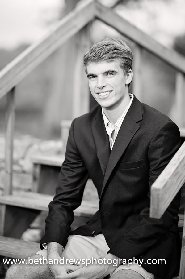 black and white senior photography 